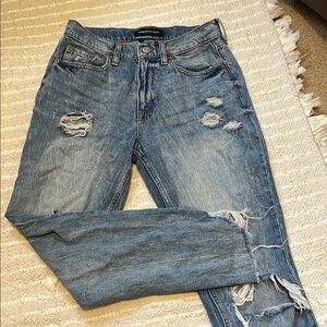 Distressed Blue Jeans
